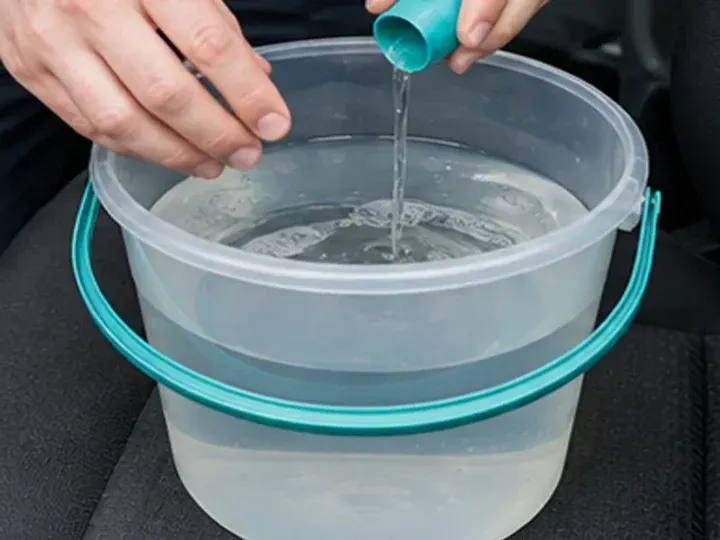 Preparación de agua con una dosis pequeña de detergente de baja espuma
